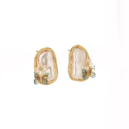 Chic French Retro Mock Gold  Earrings