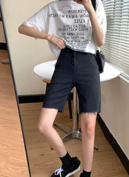 Versatile Stretch Black Five-Point Riding Pants