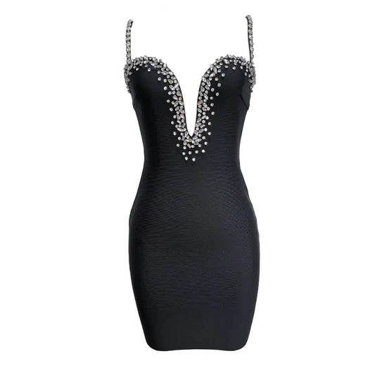 Black Diamond-Enhanced Elastic Bandage Dress