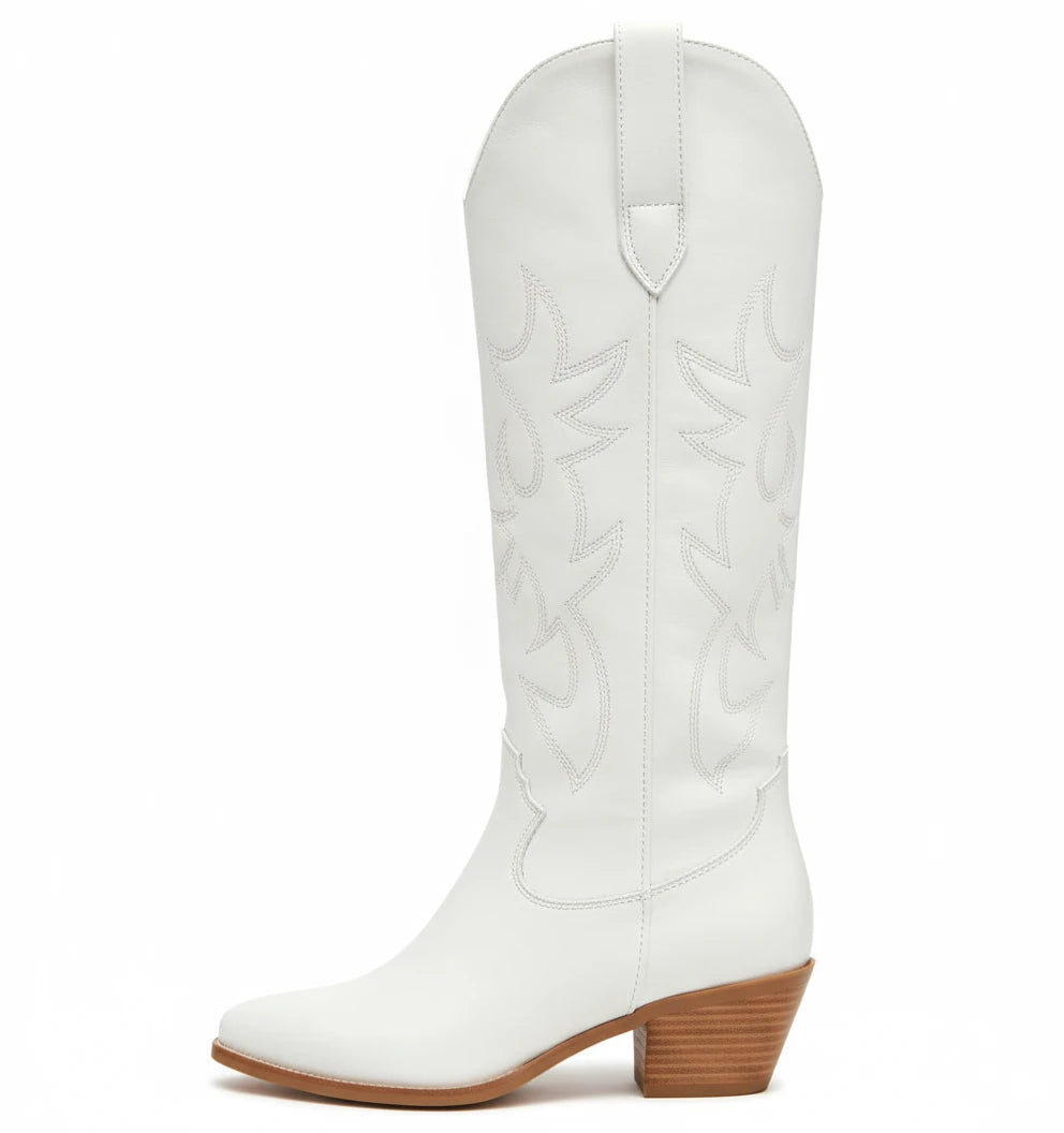 Women's Chic White Cowboy Boots