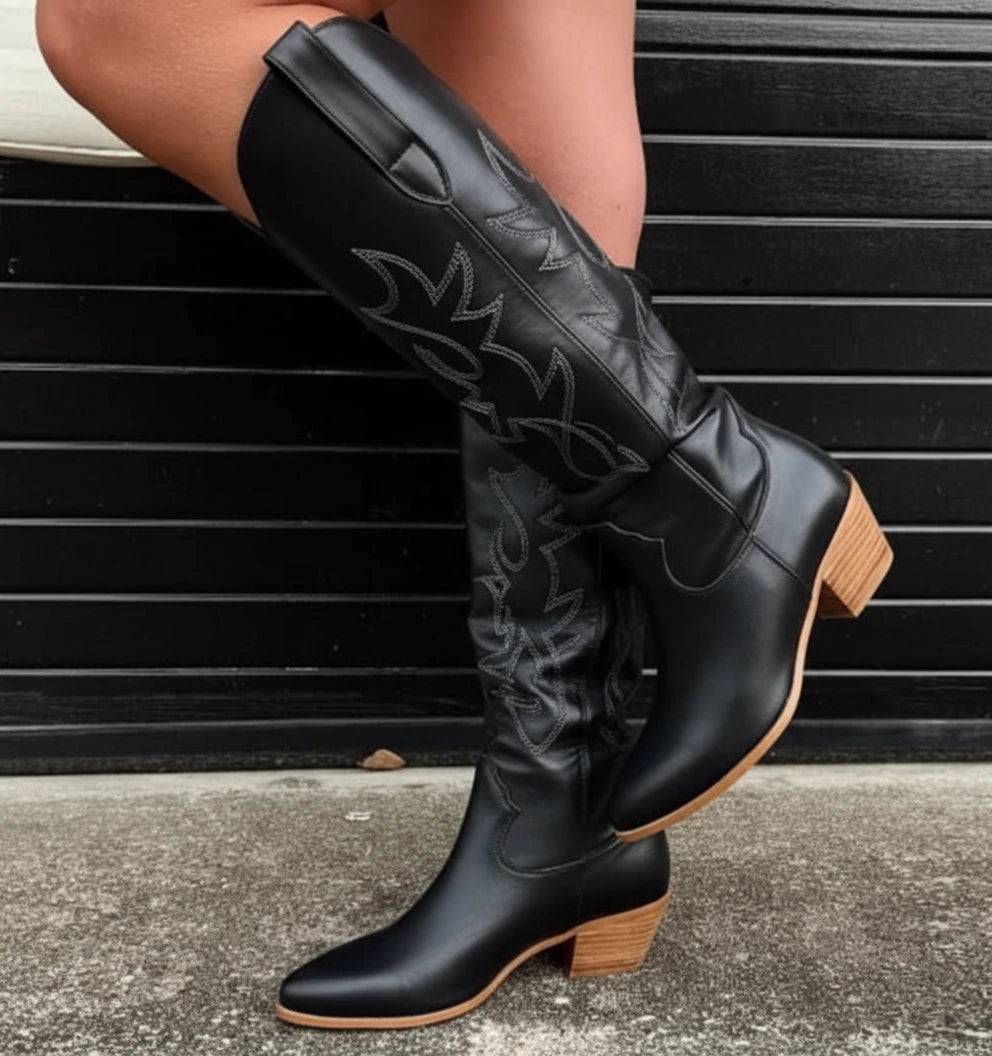 Women's Chic White Cowboy Boots