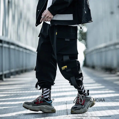 Black Paratrooper Flex Casual Pants
