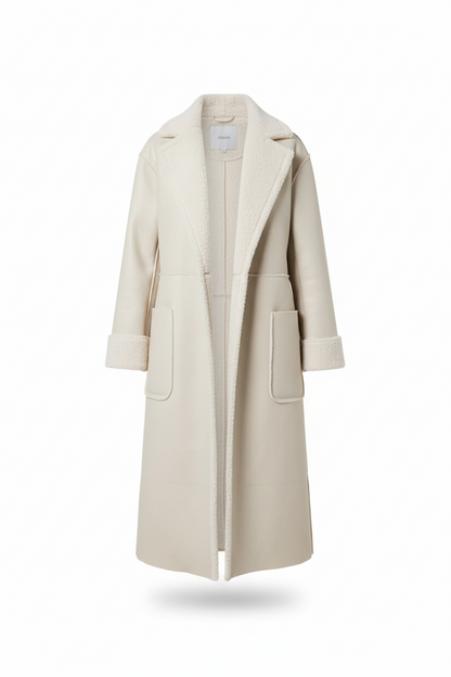 Autumn Winter Thick Leather Trench Coat