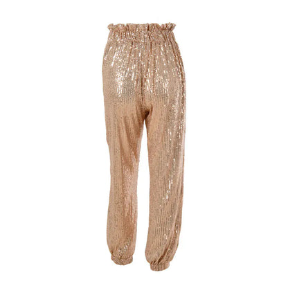 High-Waisted Sequin Harem Pants