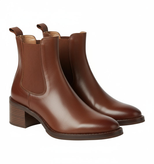 Chelsea Pointed Toe Leather Ankle Boots