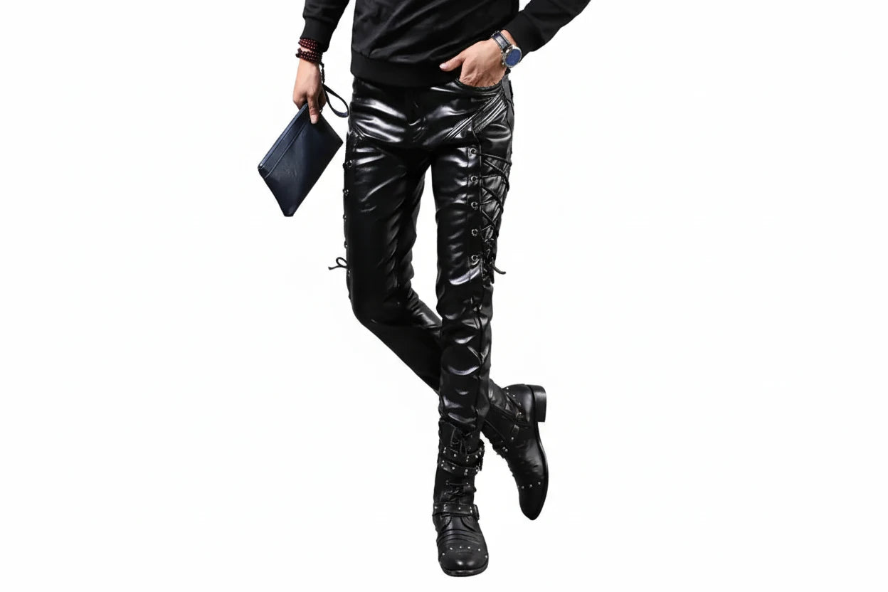 Slim Fit Faux Leather Pants
