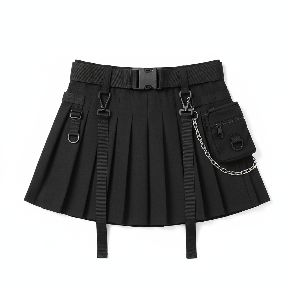 Women's Black Splicing Skirt