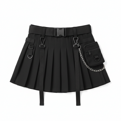 Women's Black Splicing Skirt