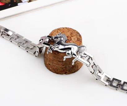Retro Punk Running Horse Bracelet
