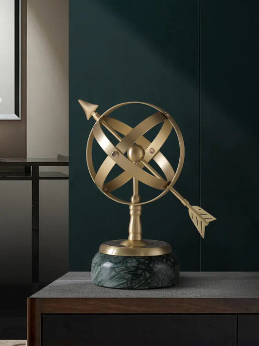 Elegant European Marble Globe Ornament