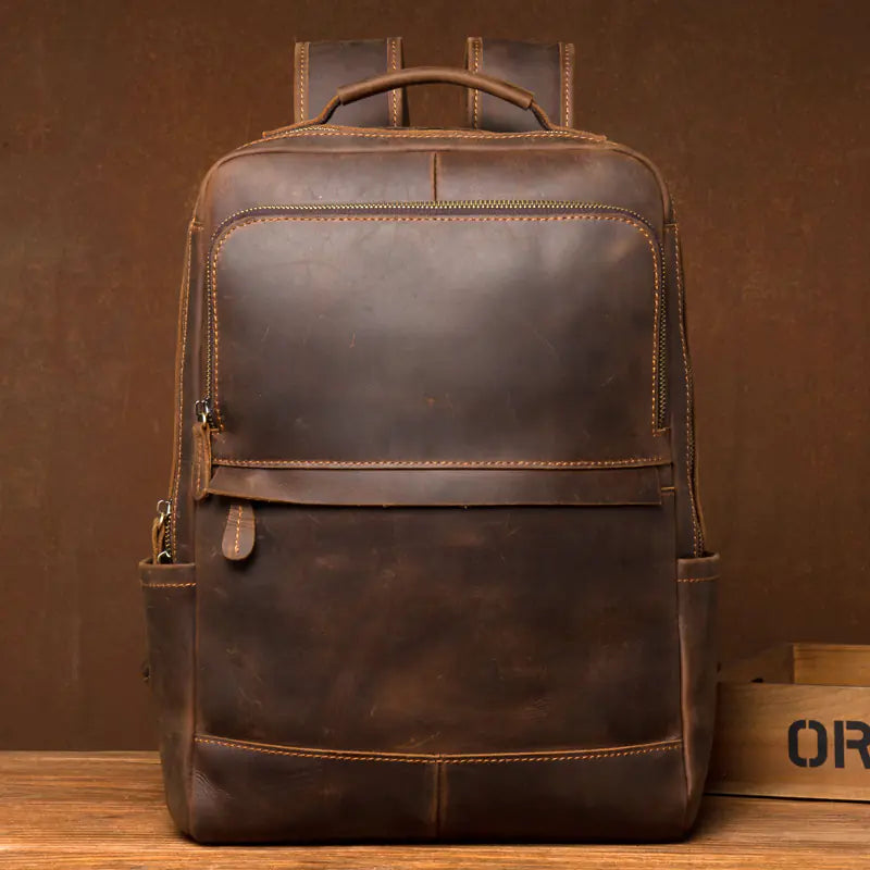 Retro Genuine Leather Handmade Business Backpack
