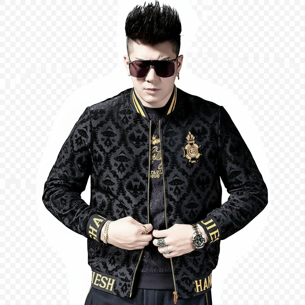 Men's Velvet Embroidered Baseball Jacket