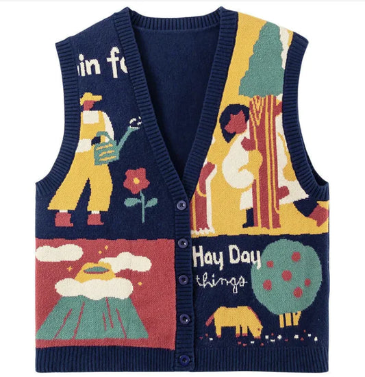 Retro V-neck Sweater Vest