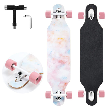 Maple Glider 41-Inch Longboard with T-Tool - Pink
