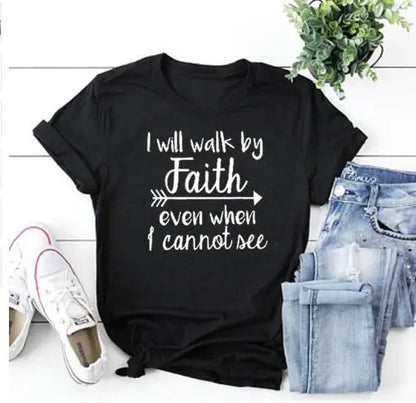 Unisex Will Walk By Faith Graphic T-Shirt