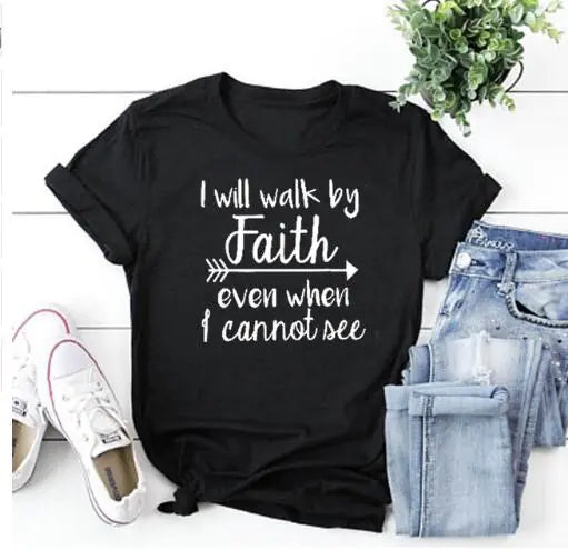 Unisex Will Walk By Faith Graphic T-Shirt