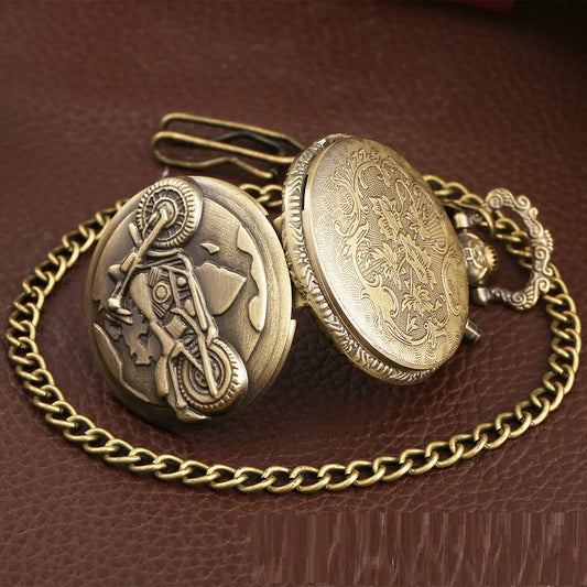 Retro LED Motorcycle Pendant Clock Design