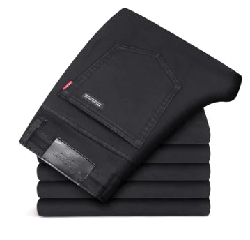 Men's Slim Straight Black Jeans Pants