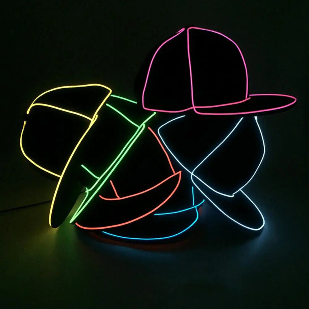 LED Glow Baseball Cap - Fluorescent Hip Hop Hat