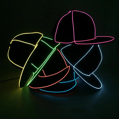 LED Glow Baseball Cap - Fluorescent Hip Hop Hat