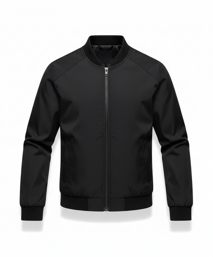 Men's Slim Fit Baseball Collar Jacket in Solid Color