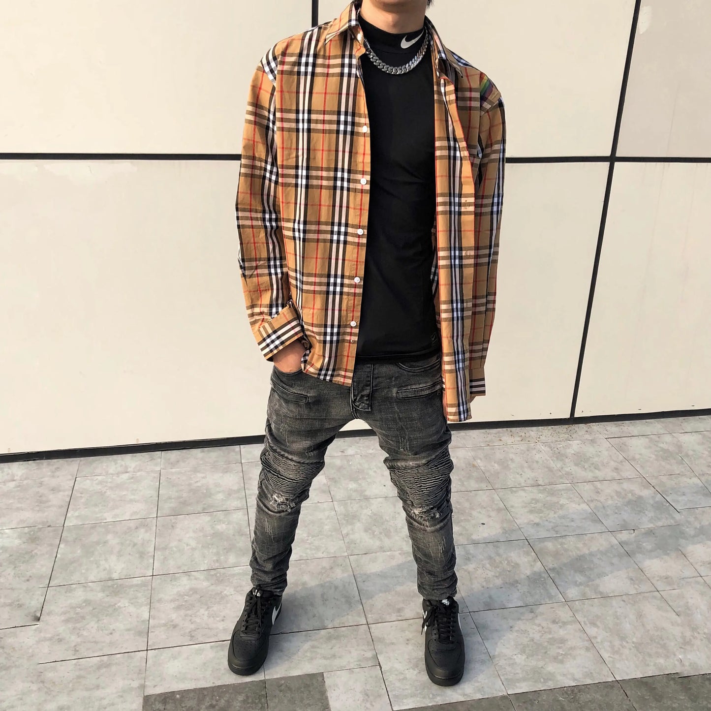 ZS Slim Fit Distressed Motorcycle Jeans