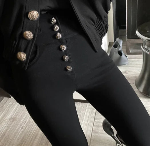 Single Breasted Black Trousers