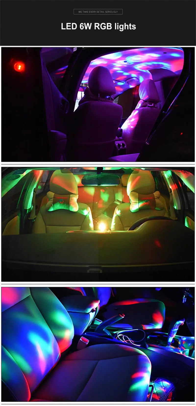 6W Mini Magic Ball Disco Lamp - RGB Voice Control
