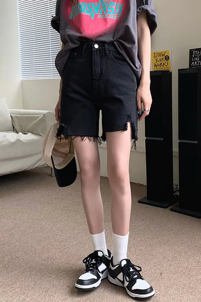 Women's Ripped Denim Shorts