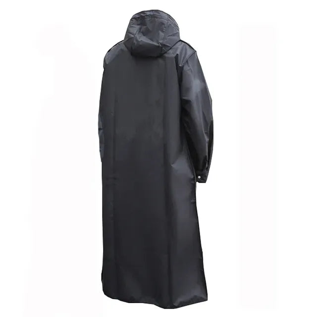 Black Waterproof Hooded Raincoat