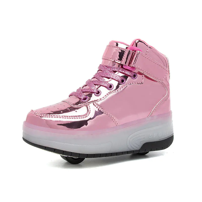 Kids' Trendy Light-Up Roller Sneakers