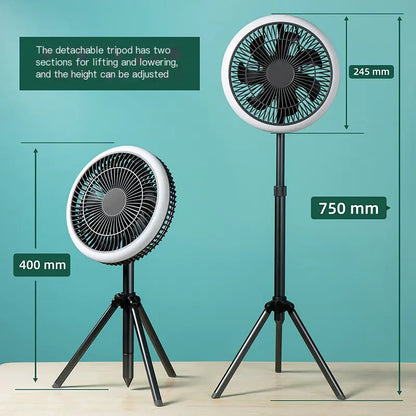 Portable USB Rechargeable Camping Tent Fan & Light
