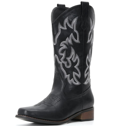 Women's Square Toe Embroidered Cowgirl Boots - SIZE 9 | CLEARANCE
