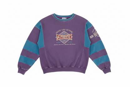 Retro Bear Print Cotton Sweater