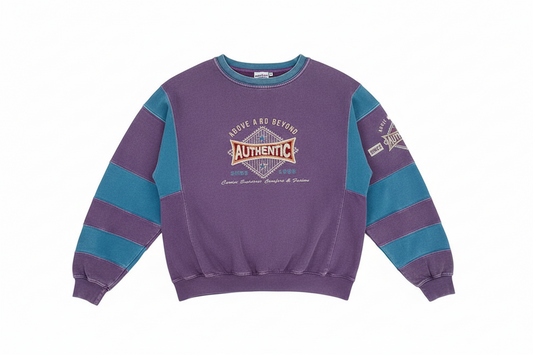 Retro Bear Print Cotton Sweater