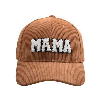 Embroidered Corduroy Baseball Cap for Parents and Kids