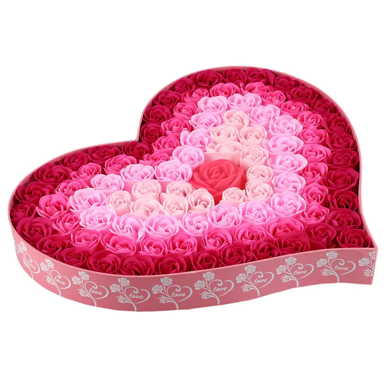 Gradient LED Heart-Shaped Soap Rose Gift Box