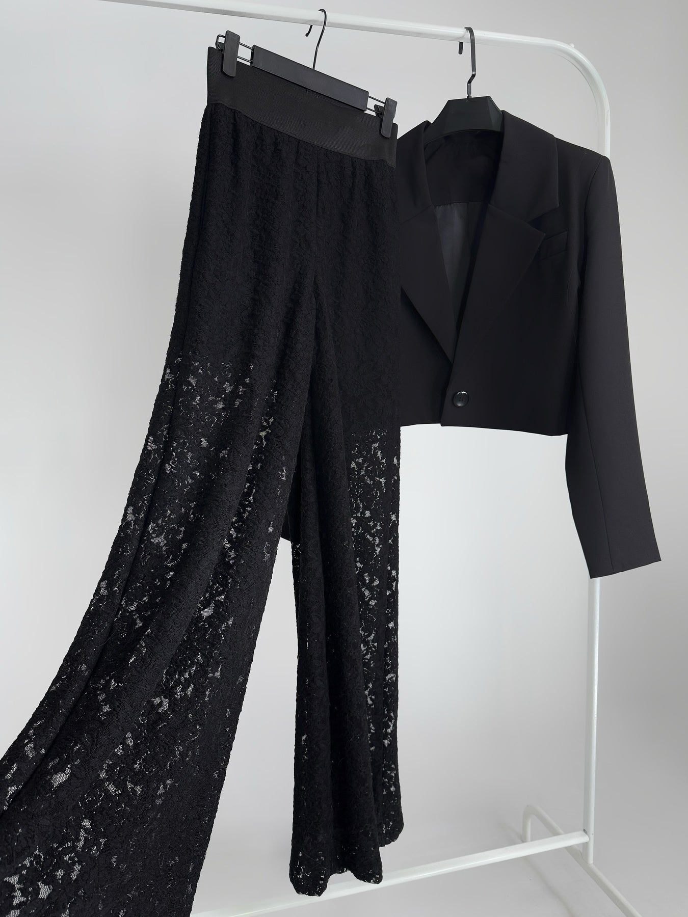 High Waist Lace Wide Leg Pants