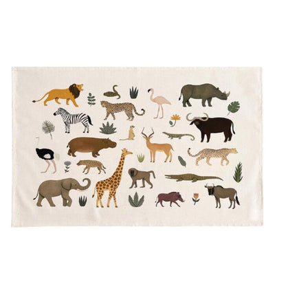 Nordic Style World Map Canvas Wall Art for Kids Room