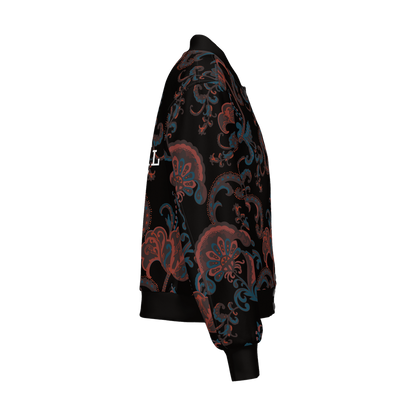 ORIGINAL ERA Women's Double Layered "Paisley Print" Bomber Sports Jacket-Techno Scuba Knit