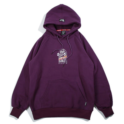 Skate Park Cartoon Print Oversized Hoodie for Couples