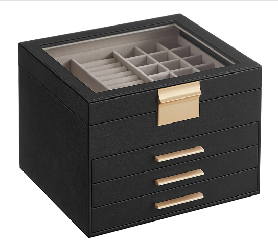 4-Layer Transparent Jewelry Box for Bracelets and Rings