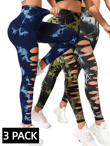 3 PACK Yoga Tie Dye Leggings