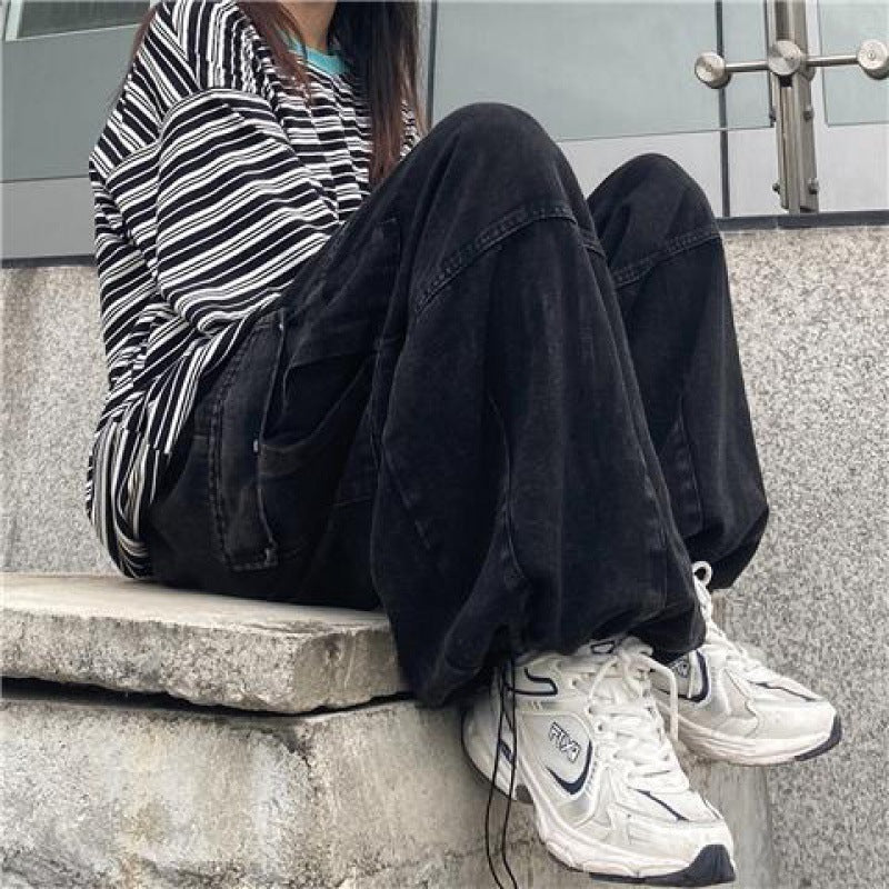 Unisex Vintage Silhouette Distressed Casual Cargo Pants