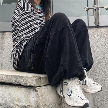 Unisex Vintage Silhouette Distressed Casual Cargo Pants