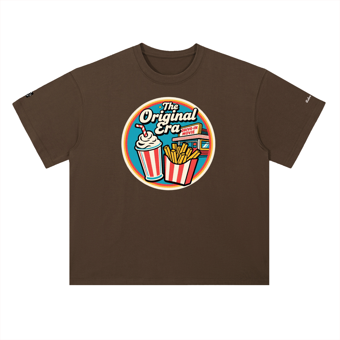 Retro Drive In Snack Bar Heavyweight Drop Shoulder Cotton T-Shirt