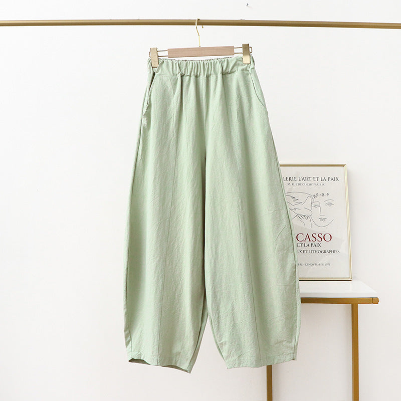 Women's Summer Thin Solid Color Linen Dungarees