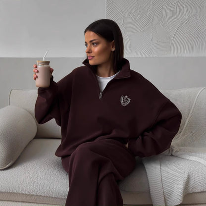 Comfortable Letter Crew Neck Terry Sweater