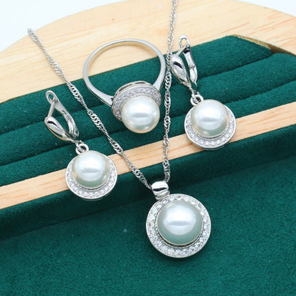 Women's Jewelry Set with Zirconia - Ring, Necklace, Earrings, Bracelet
