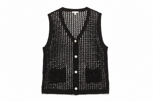 ADORA Button Down Crochet Vest Top